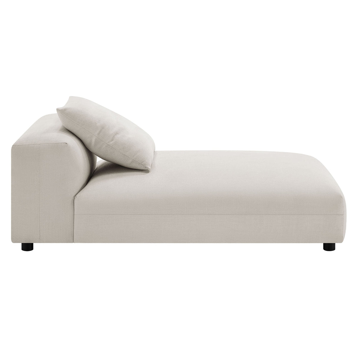 Solace 2-piece modular sectional sofa with chaise in beige fabric, low-profile arms on Tampa Home & Garden Store