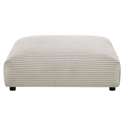 Solace modular corduroy armless chair and ottoman set in beige fabric by HouseOfZazla on Tampa Home & Garden Store