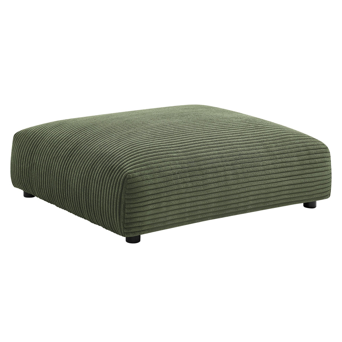 Solace corduroy ottoman, olive green, ribbed fabric, 4-piece modular design on Tampa Home & Garden Store