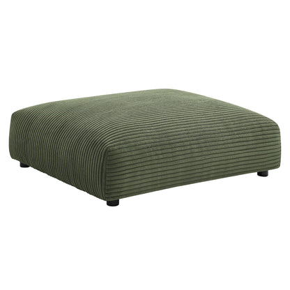 Solace corduroy ottoman, olive green, ribbed fabric, 4-piece modular design on Tampa Home & Garden Store