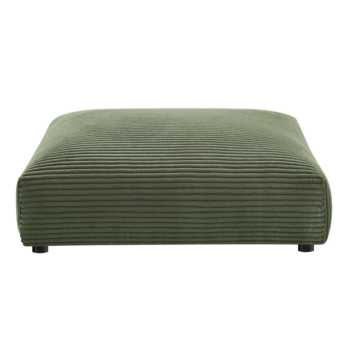 Solace modular corduroy ottoman by Modway in olive green with black metal legs on Tampa Home & Garden Store