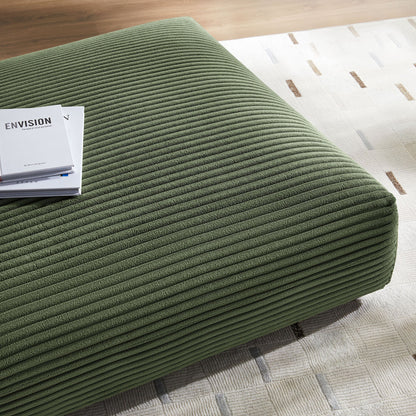 Solace Modular Corduroy Upholstered Ottoman olive green ribbed fabric by Modway for living room sets on Tampa Home & Garden Store