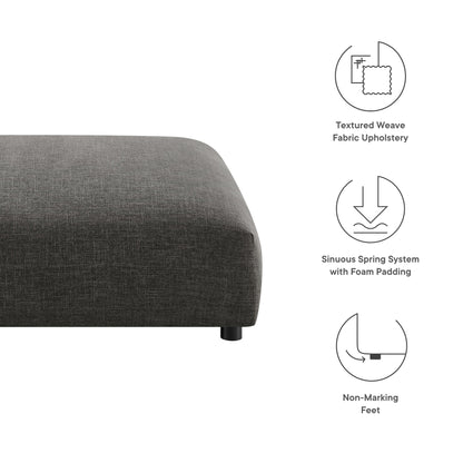 Solace Modular Upholstered Fabric Ottoman by Modway in dark charcoal textured weave on Tampa Home & Garden Store