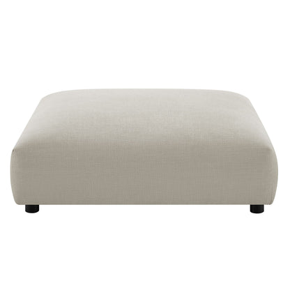 Solace modular armless ottoman beige upholstered fabric with black legs on Tampa Home & Garden Store