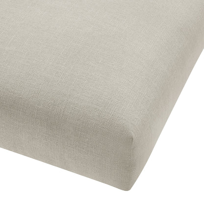 Solace Modular Upholstered Fabric Ottoman beige textured upholstery close-up on Tampa Home & Garden Store