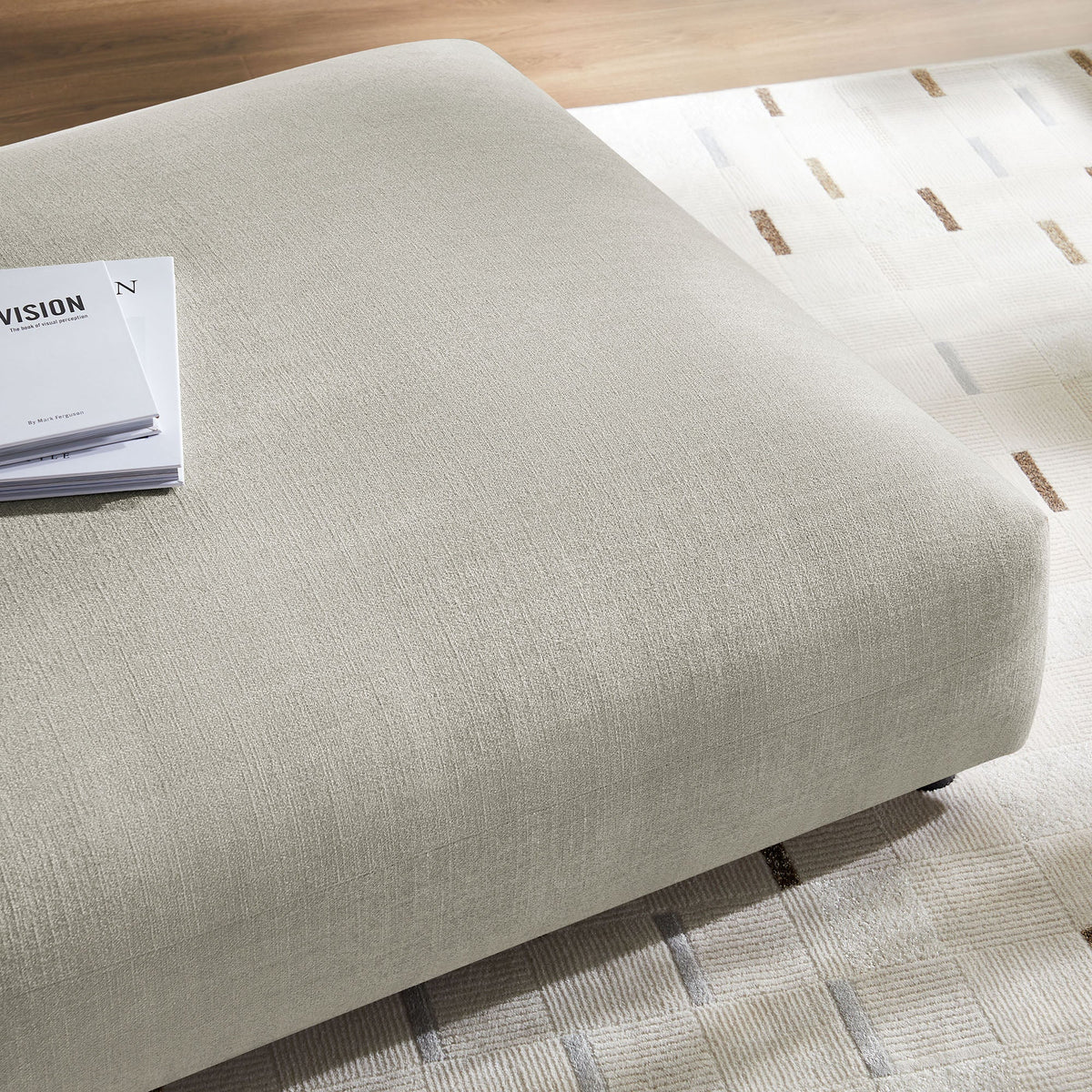 Solace Modular Upholstered Fabric Ottoman by Modway in light gray fabric on Tampa Home & Garden Store