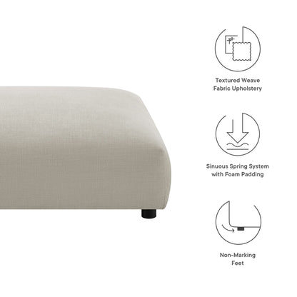 Solace Modular Upholstered Fabric Ottoman beige fabric with low-profile black metal leg on Tampa Home & Garden Store