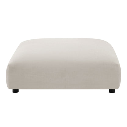 Solace modular armless chair and ottoman set in beige fabric with black legs on Tampa Home & Garden Store