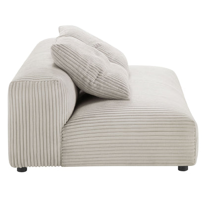 Solace 2-Piece Modular Corduroy Upholstered Sectional Sofa with Chaise beige HouseOfZazla on Tampa Home & Garden Store