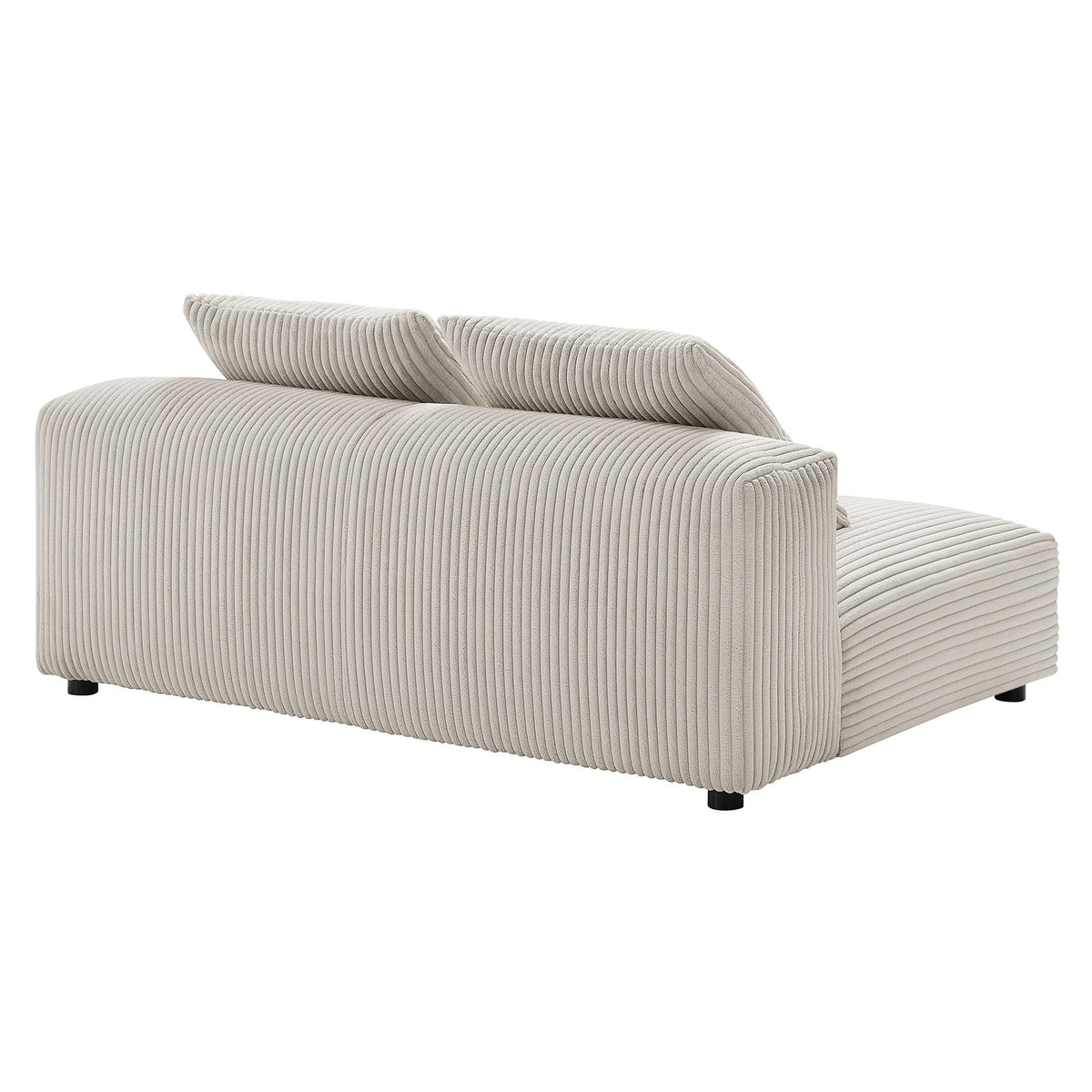 Solace modular corduroy armless loveseat in beige upholstery on Tampa Home & Garden Store