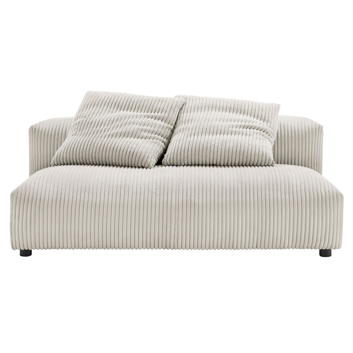 Solace modular corduroy armless loveseat by Modway in cream upholstery with low-profile legs on Tampa Home & Garden Store