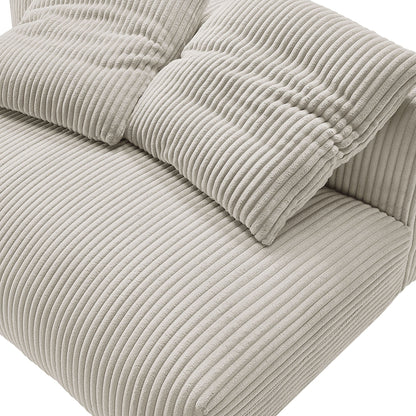 Solace modular corduroy armless loveseat beige upholstery by Modway on Tampa Home & Garden Store