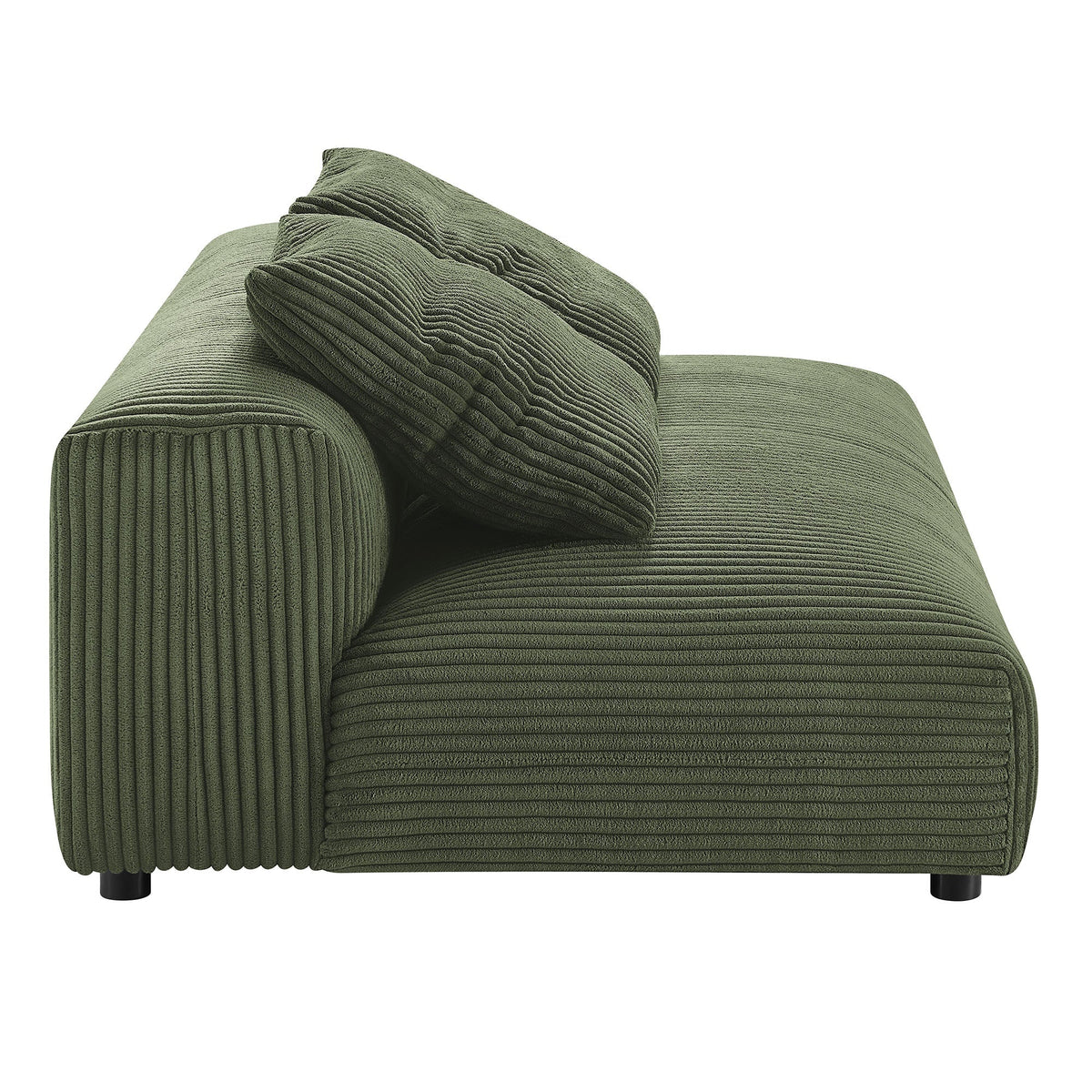 Solace 2-Piece modular corduroy sectional sofa with chaise olive green upholstery texture on Tampa Home & Garden Store