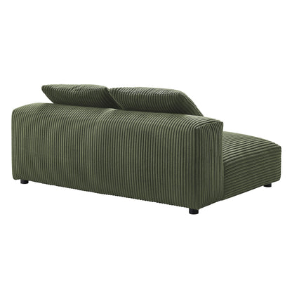Solace modular corduroy upholstered armless loveseat by Modway, olive green fabric on Tampa Home & Garden Store