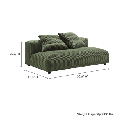 Solace modular corduroy armless loveseat olive green by HouseOfZazla on Tampa Home & Garden Store