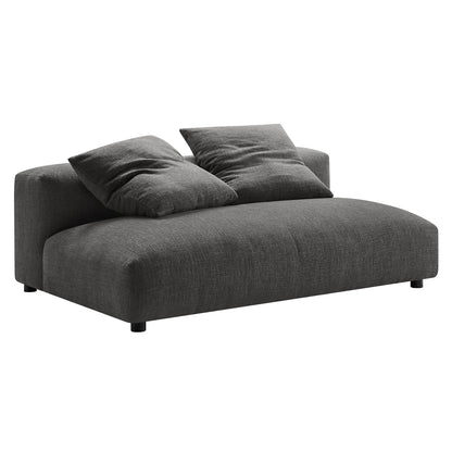 HouseOfZazla Solace 2-Piece modular fabric sectional sofa with chaise, gray fabric cushions on Tampa Home & Garden Store