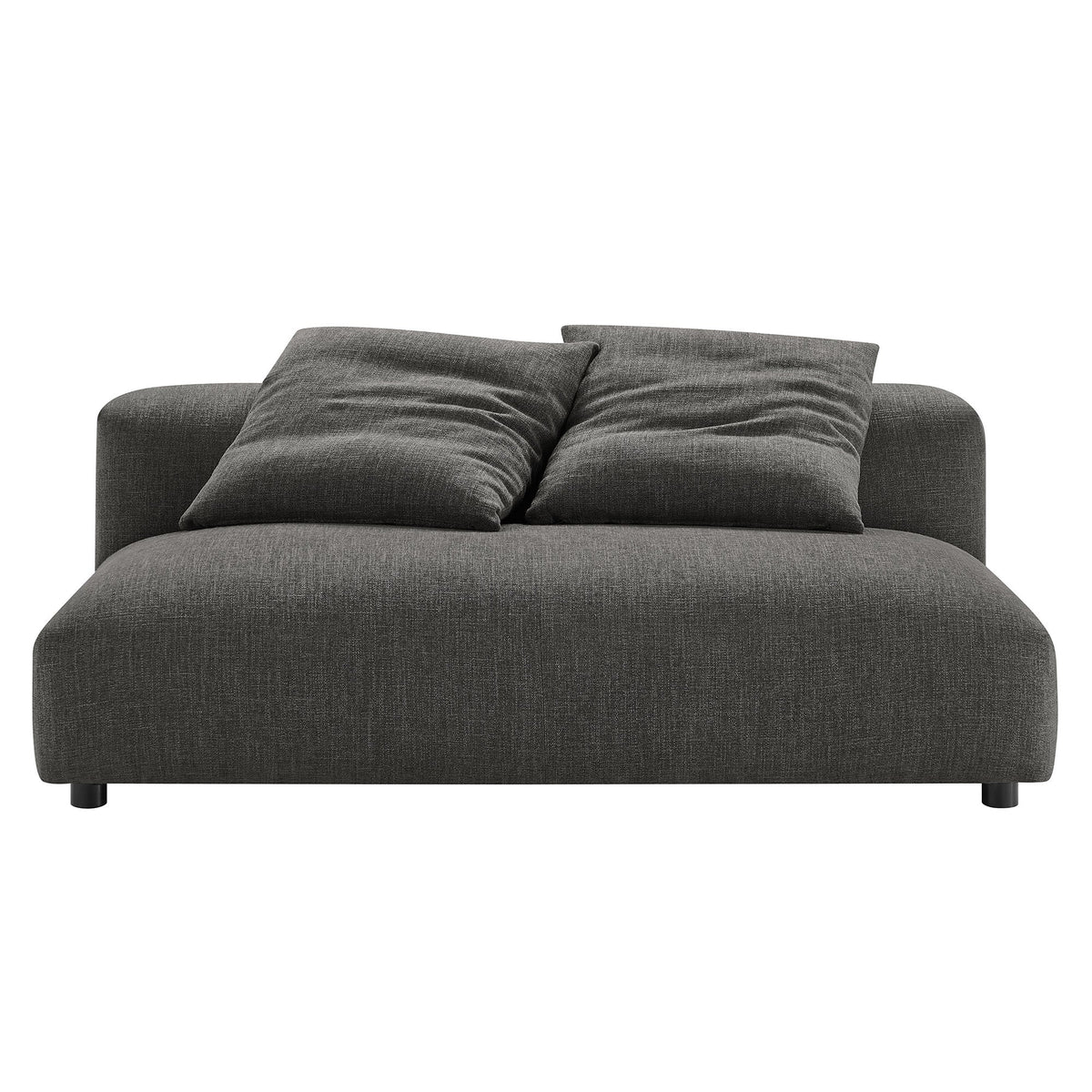 Solace modular armless loveseat and ottoman in charcoal gray fabric by Modway, HouseOfZazla on Tampa Home & Garden Store