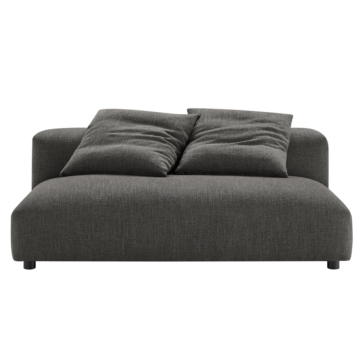 Solace modular armless loveseat in charcoal gray textured fabric by Modway on Tampa Home & Garden Store