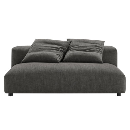 Solace modular armless loveseat in charcoal gray textured fabric by Modway on Tampa Home & Garden Store