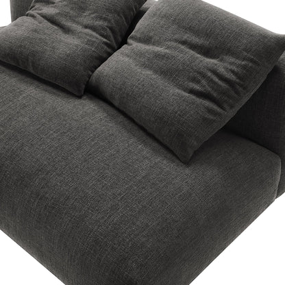 Solace modular upholstered armless loveseat cushions in gray textured fabric on Tampa Home & Garden Store