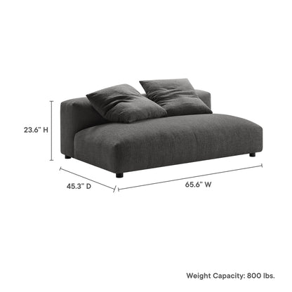 Solace Modular Upholstered Fabric Armless Loveseat in gray fabric by Modway on Tampa Home & Garden Store