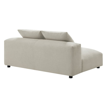 Solace modular armless loveseat in beige fabric with two back cushions, black legs HouseOfZazla on Tampa Home & Garden Store