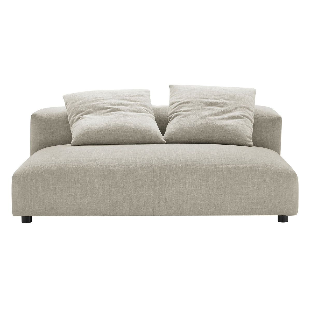 Solace modular upholstered armless loveseat in beige linen fabric with two cushions by Modway on Tampa Home & Garden Store