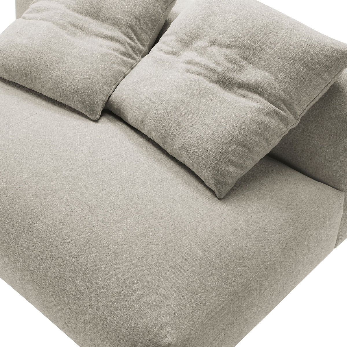 Solace modular armless loveseat beige textured fabric with two cushions on Tampa Home & Garden Store