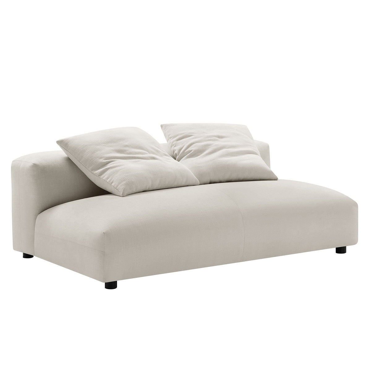 Solace 2-Piece Modular Sofa with Chaise in beige fabric upholstery by HouseOfZazla on Tampa Home & Garden Store