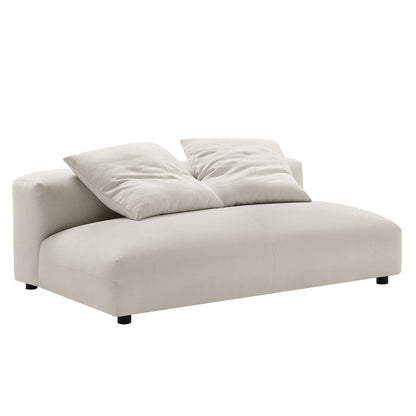 Solace 2-Piece Modular Sofa with Chaise in beige fabric upholstery by HouseOfZazla on Tampa Home & Garden Store