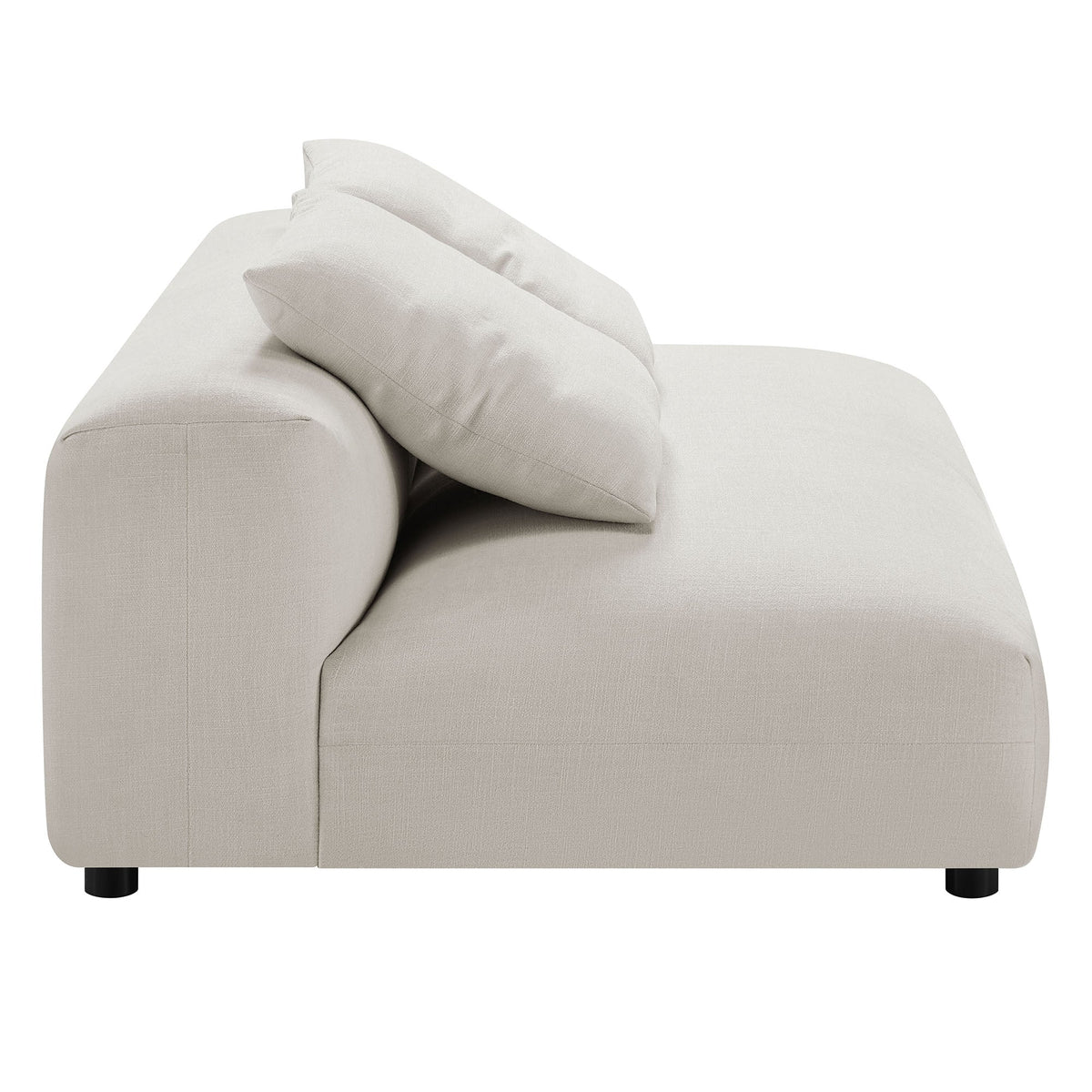 Solace 2-piece modular upholstered fabric sectional sofa with chaise in beige fabric on Tampa Home & Garden Store
