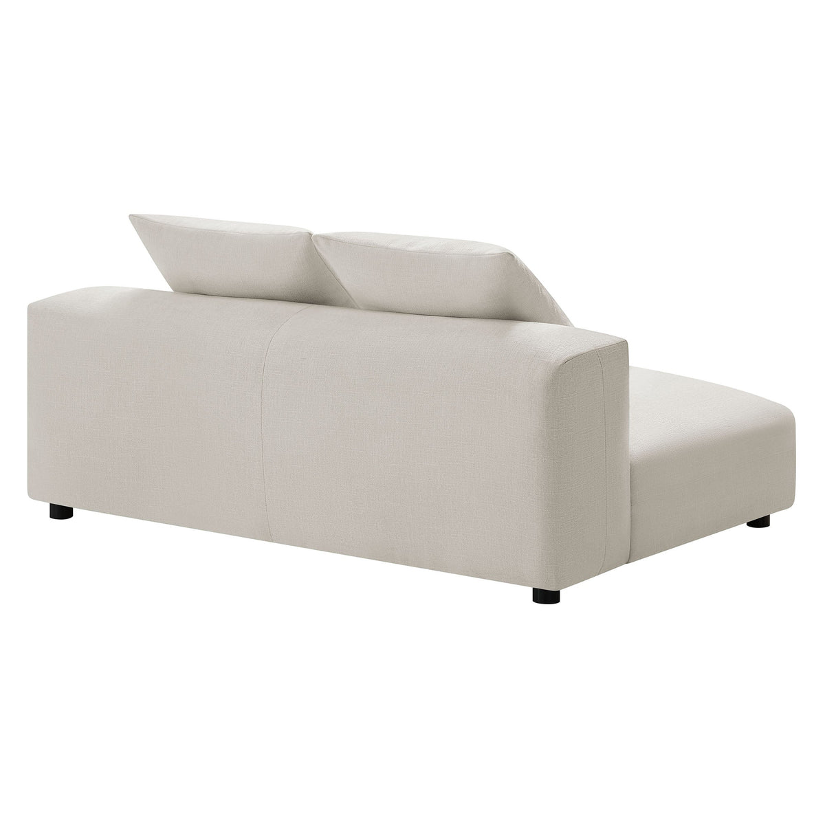 Solace modular armless loveseat in beige fabric with low black legs by HouseOfZazla on Tampa Home & Garden Store