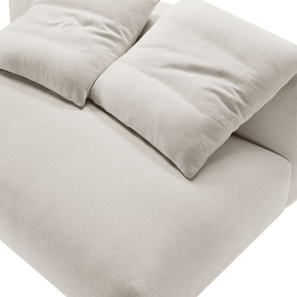 Solace Modular Upholstered Fabric Armless Loveseat by Modway beige textured fabric close-up on Tampa Home & Garden Store
