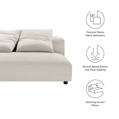 Solace modular armless loveseat in beige fabric by Modway on Tampa Home & Garden Store