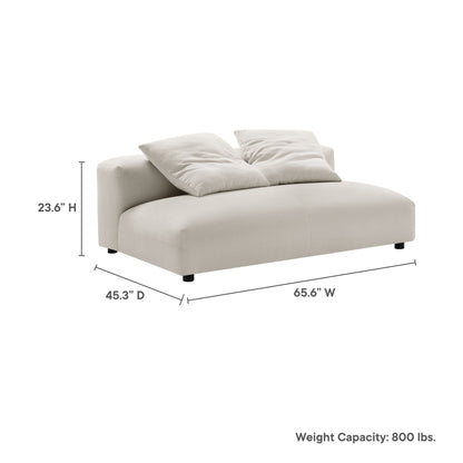 Solace modular armless loveseat in beige fabric with plush cushions by Modway on Tampa Home & Garden Store
