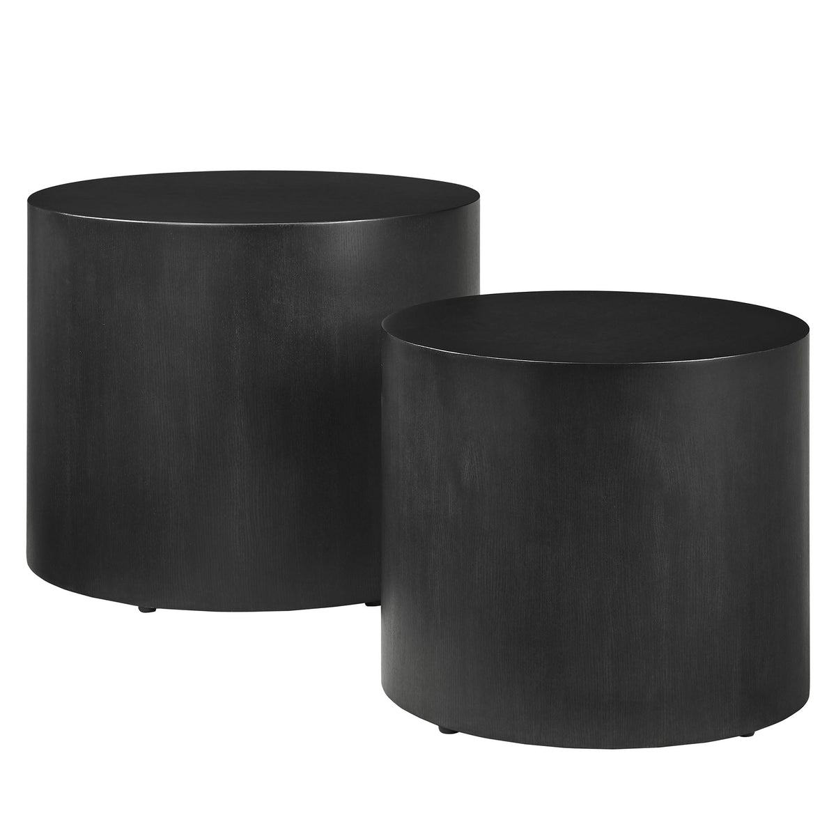 Amani round nesting coffee tables set of 2 by Modway, matte black finish on Tampa Home & Garden Store