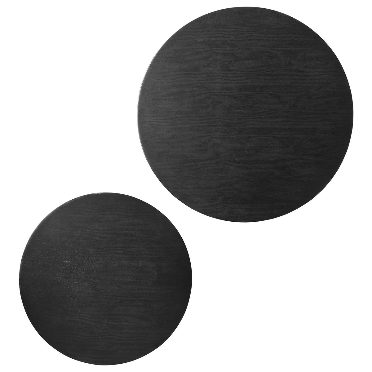 Amani Round Nesting Coffee Tables set of 2 in black wood grain finish on Tampa Home & Garden Store