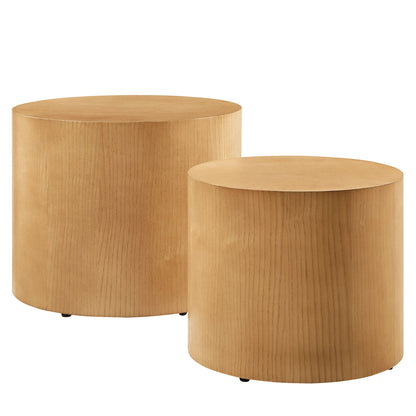 Amani Round Nesting Coffee Tables Set of 2 by Modway in natural oak finish on Tampa Home & Garden Store