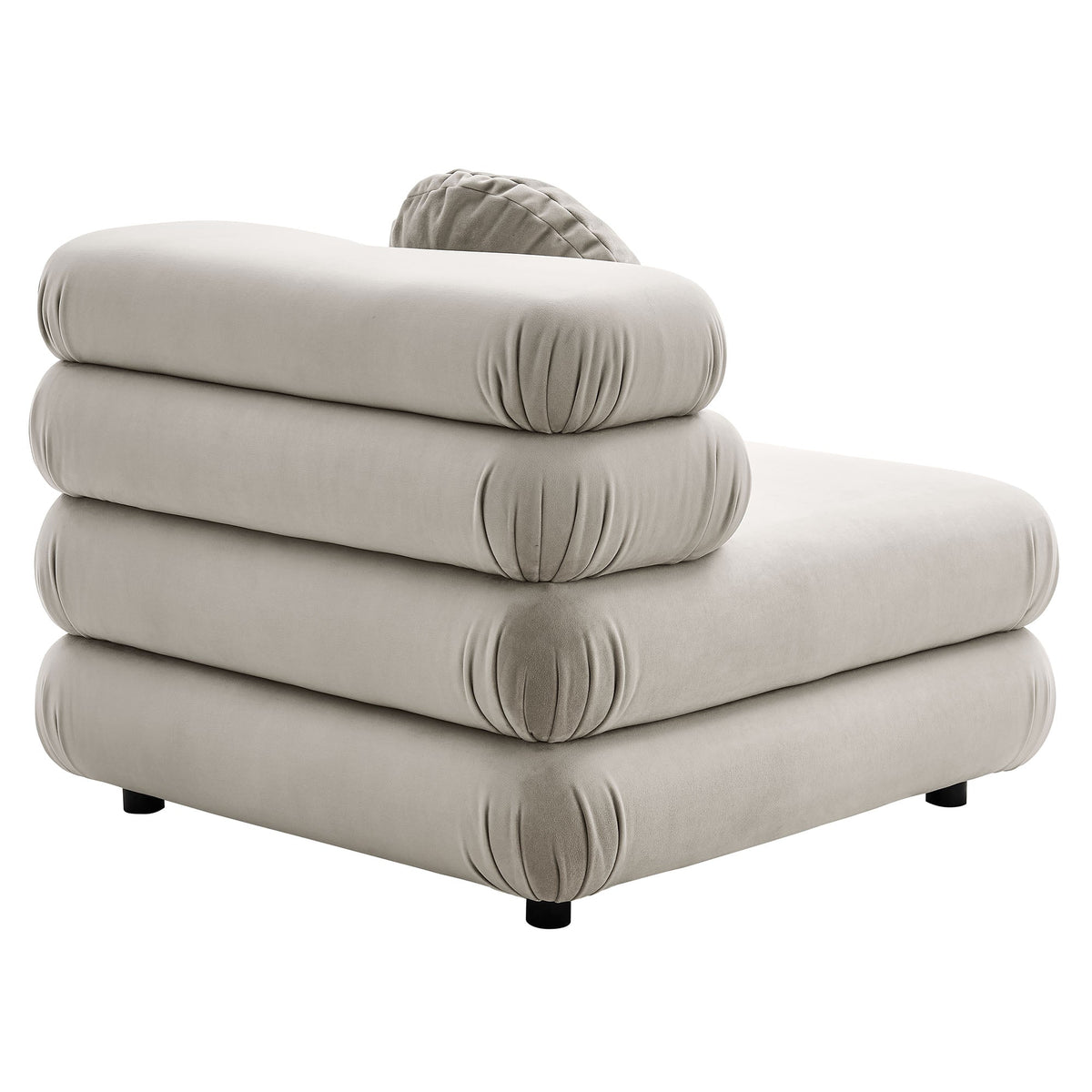 Jubilee modular armless velvet chair beige performance velvet by HouseOfZazla on Tampa Home & Garden Store