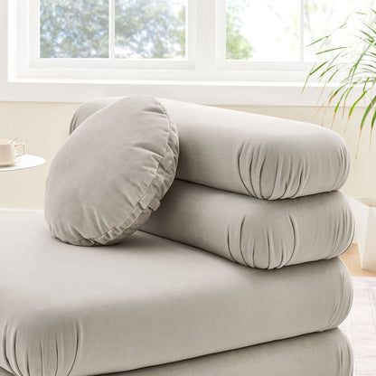 Jubilee modular armless chair in light gray velvet by HouseOfZazla on Tampa Home & Garden Store