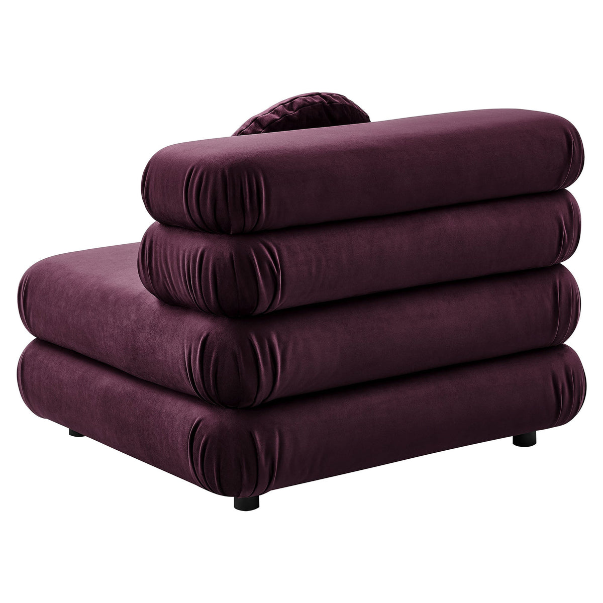 Jubilee modular armless velvet chair in deep burgundy by Modway for HouseOfZazla on Tampa Home & Garden Store