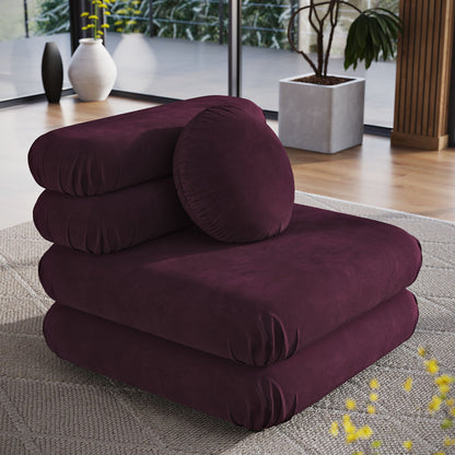 Jubilee Modular Performance Velvet Armless Chair burgundy velvet upholstery by HouseOfZazla on Tampa Home & Garden Store