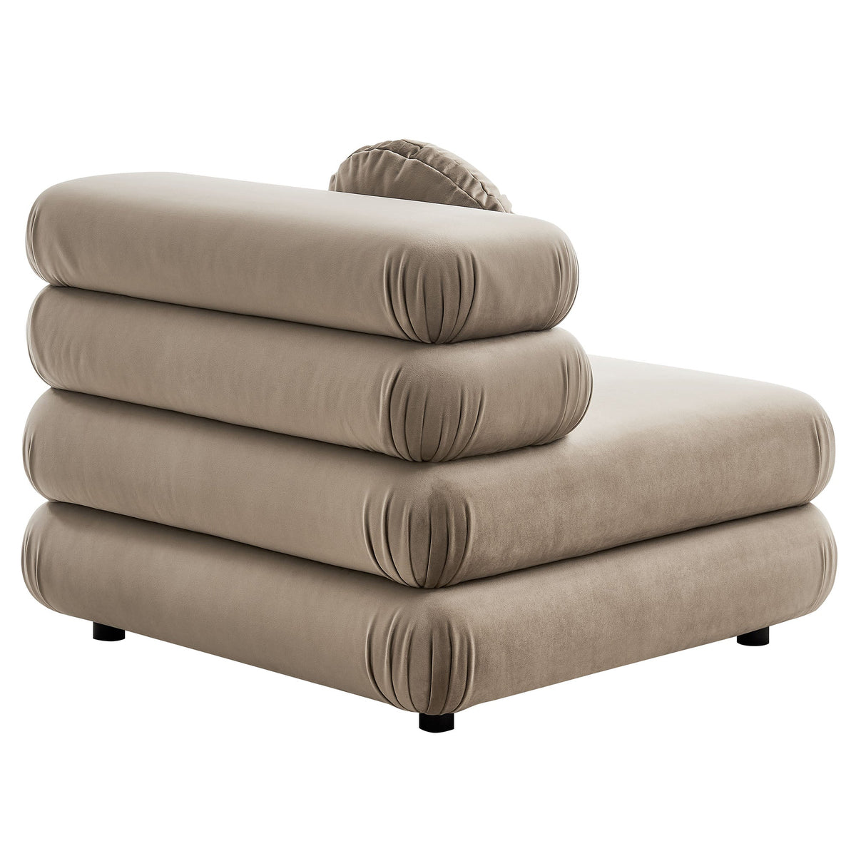Jubilee Modular Velvet Armless Chair taupe velvet with stacked cushions by Modway on Tampa Home & Garden Store