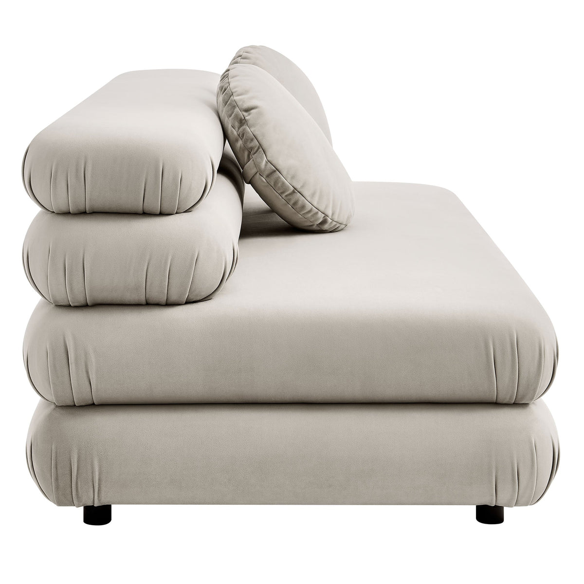 Jubilee Modular Performance Velvet Armless Loveseat beige velvet by HouseOfZazla on Tampa Home & Garden Store