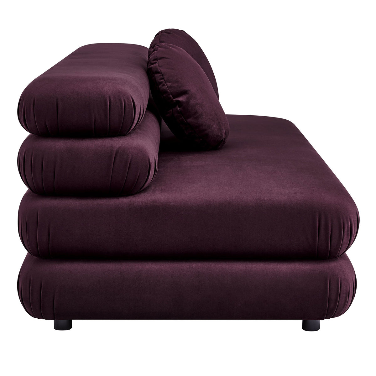 Jubilee modular armless loveseat in deep plum performance velvet by Modway, HouseOfZazla on Tampa Home & Garden Store