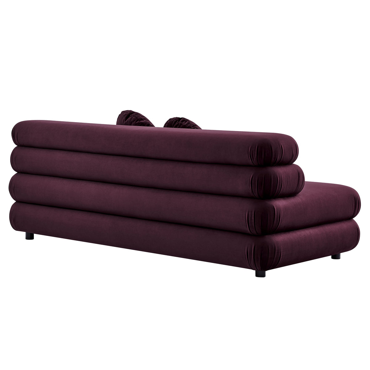 Jubilee modular armless performance velvet loveseat by Modway in deep plum upholstery on Tampa Home & Garden Store