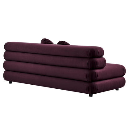Jubilee modular armless performance velvet loveseat by Modway in deep plum upholstery on Tampa Home & Garden Store