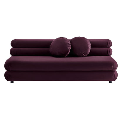 Jubilee modular armless loveseat in plum velvet, 3-piece modular sofa set on Tampa Home & Garden Store