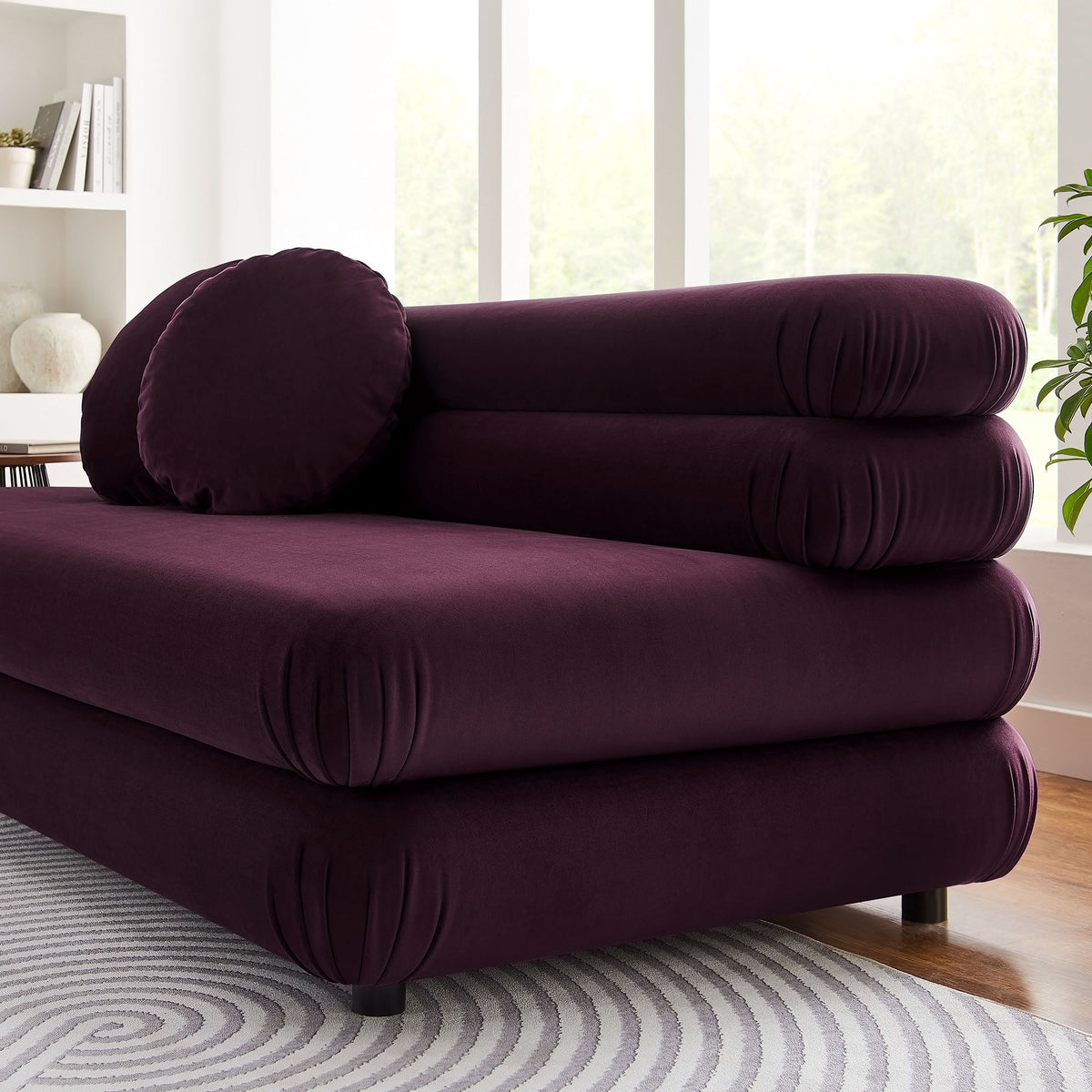 Jubilee modular armless velvet loveseat in deep burgundy by Modway on Tampa Home & Garden Store