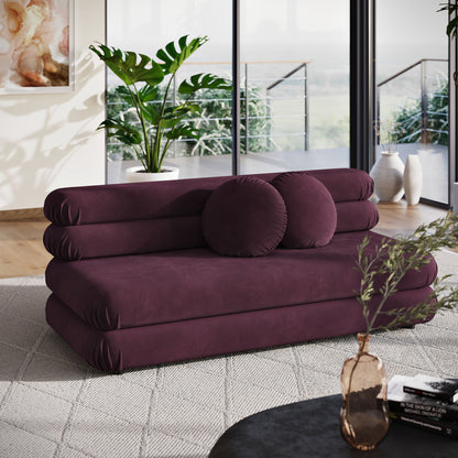 Jubilee modular armless loveseat in deep plum performance velvet by Modway on Tampa Home & Garden Store